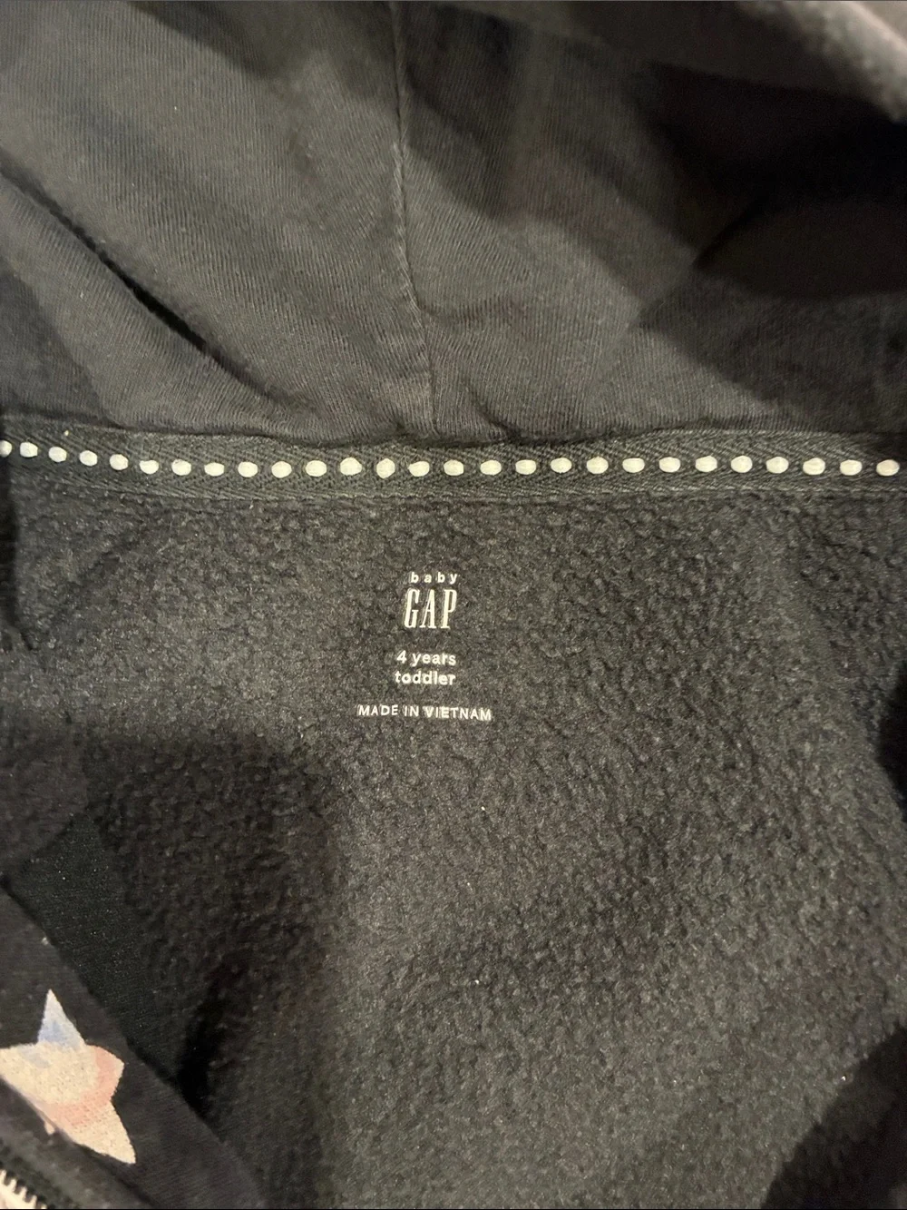 GAP Black Hoodie with Pastel Star Print